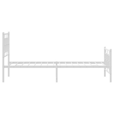 vidaXL Metal Bed Frame without Mattress with Footboard White 39.4"x78.7"