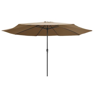 vidaXL Garden Parasol with Metal Pole 153.5" Taupe