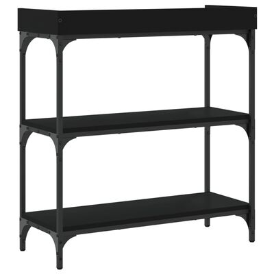 vidaXL Console Table with Shelves Black 29.5"x11.8"x31.5"