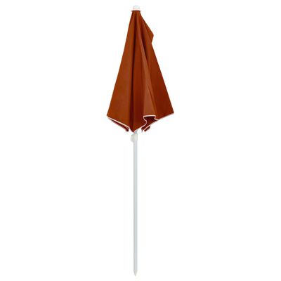 vidaXL Garden Half Parasol with Pole 70.9"x35.4" Terracotta