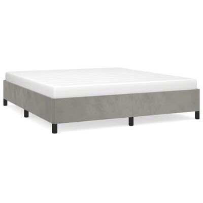 vidaXL Bed Frame Light Gray 72"x83.9" California King Velvet