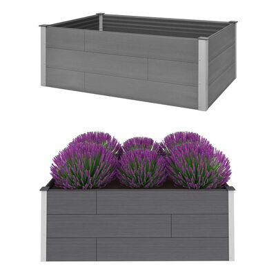 vidaXL Garden Raised Bed WPC 59.1"x39.4"x21.3" Gray