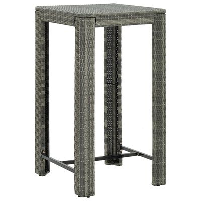 vidaXL 5 Piece Patio Bar Set with Cushions Poly Rattan Gray