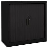 vidaXL Sliding Door Cabinet Black 35.4"x15.7"x35.4" Steel