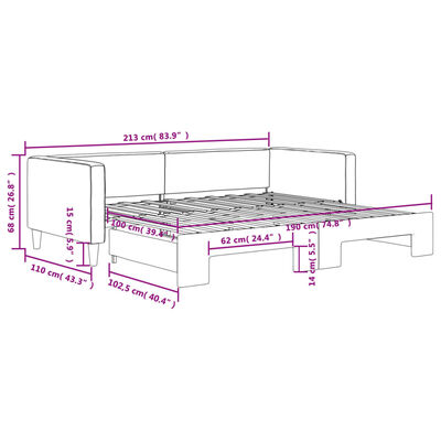 vidaXL Daybed with Trundle without Mattress Dark Gray 39.4"x74.8"