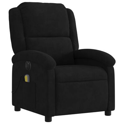 vidaXL Electric Massage Recliner Chair Black Velvet