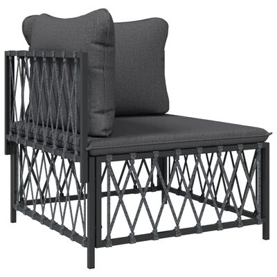 vidaXL 7 Piece Patio Lounge Set with Cushions Anthracite Steel