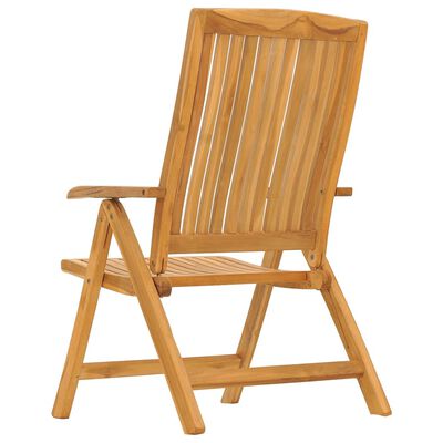 vidaXL Reclining Patio Chairs with Cushions 2 pcs Solid Wood Teak