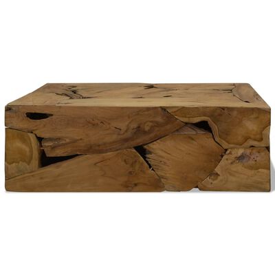 vidaXL Coffee Table Teak Resin 35.4"x19.7"x11.8"