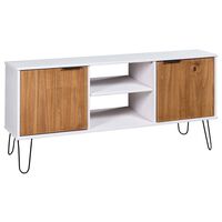 vidaXL TV Stand "New York" White and Light Wood Solid Pine Wood