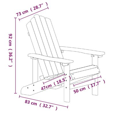 vidaXL Patio Adirondack Chairs with Table HDPE Anthracite