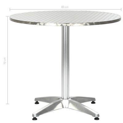 vidaXL Patio Table Silver 31.5"x27.6" Aluminum