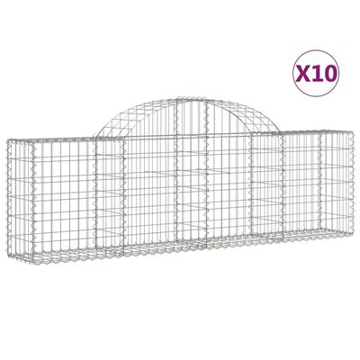 vidaXL Arched Gabion Baskets 10 pcs 78.7"x11.8"x23.6"/31.5" Galvanized Iron