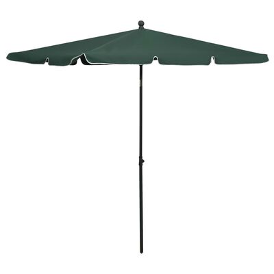 vidaXL Garden Parasol with Pole 82.7"x55.1" Green