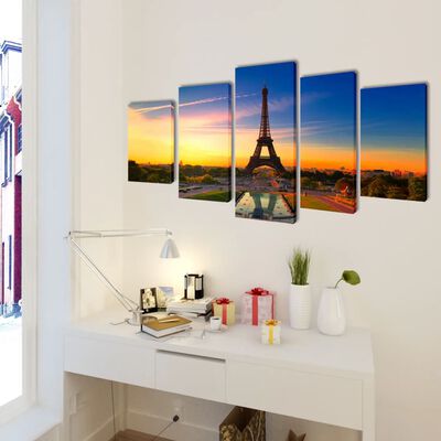 Canvas Wall Print Set Eiffel Tower 79" x 39"