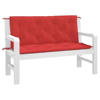 vidaXL Garden Bench Cushions 2 pcs Red 47.2"x19.7"x2.8" Oxford Fabric