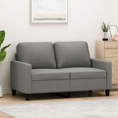 vidaXL 2-Seater Sofa Dark Gray 47.2" Fabric