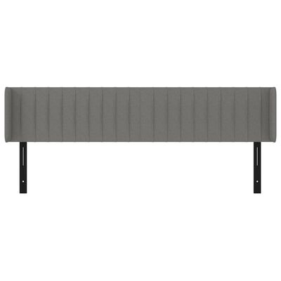 vidaXL Headboard with Ears Dark Gray 72"x6.3"x30.7"/34.6" Fabric