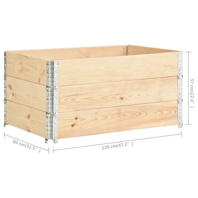 vidaXL Pallet Collars 3 pcs 31.5"x47.2" Solid Pine Wood