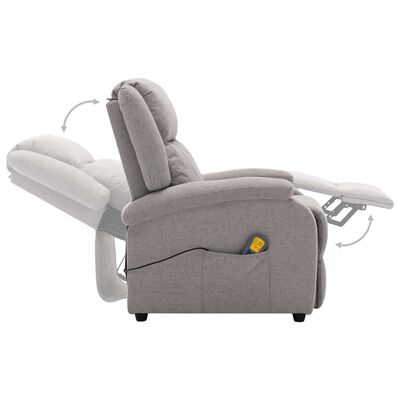 vidaXL Massage Chair Light Gray Fabric