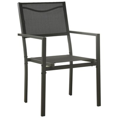 vidaXL Patio Chairs 2 pcs Textilene and Steel Black and Anthracite