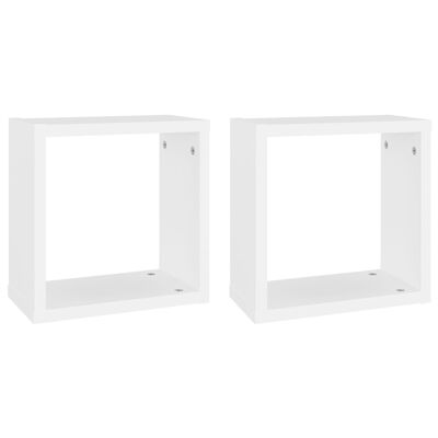 vidaXL Wall Cube Shelves 2 pcs White 11.8"x5.9"x11.8"