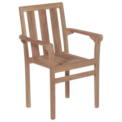 vidaXL Stackable Patio Chairs 8 pcs Solid Teak Wood