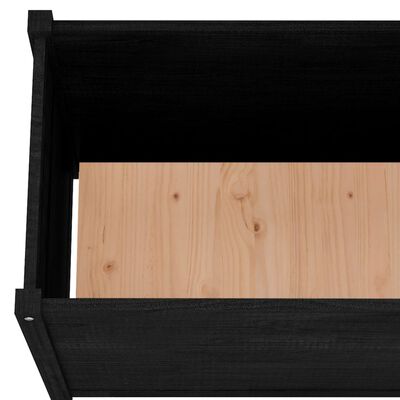 vidaXL Garden Planter Black 39.4"x19.7"x27.6" Solid Wood Pine