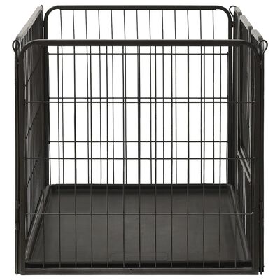 vidaXL Puppy Playpen Steel 36"x23.2"x24"