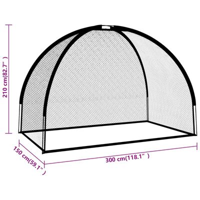 vidaXL Golf Practice Net Black 118.1"x59.1"x82.7" Polyester