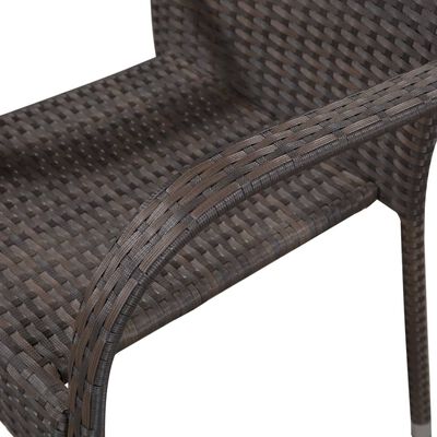 vidaXL Stackable Patio Chairs 4 pcs Poly Rattan Brown