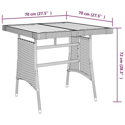 vidaXL 3 Piece Patio Dining Set Poly Rattan Gray