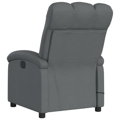 vidaXL Massage Recliner Chair Dark Gray Fabric