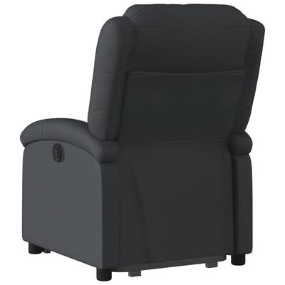 vidaXL Stand up Recliner Chair Black Real Leather