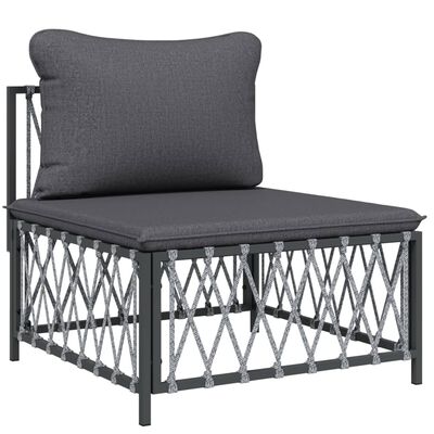 vidaXL 8 Piece Patio Lounge Set with Cushions Anthracite Steel