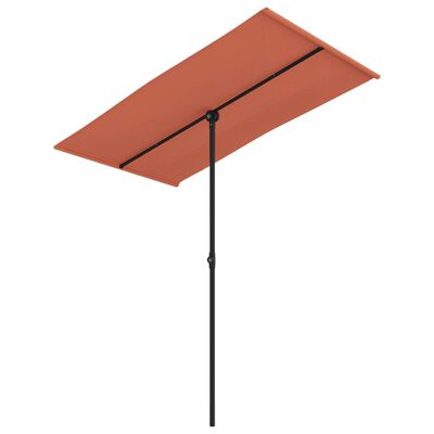 vidaXL Garden Parasol with Aluminum Pole 70.9"x43.3" Terracotta