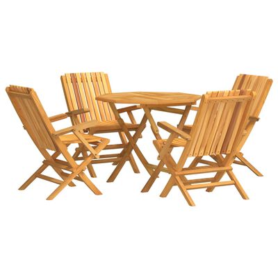 vidaXL 5 Piece Patio Dining Set Solid Wood Teak