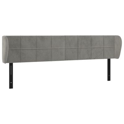 vidaXL Headboard with Ears Light Gray 79.9"x9.1"x30.7"/34.6" Velvet