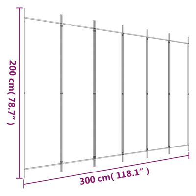 vidaXL 6-Panel Room Divider Black 118.1"x78.7" Fabric