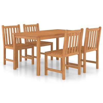 vidaXL 5 Piece Patio Dining Set Solid Teak Wood