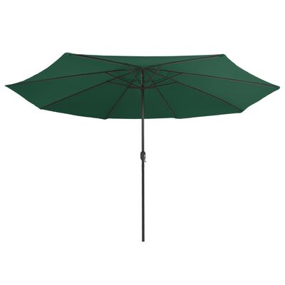 vidaXL Outdoor Parasol with Metal Pole 153.5" Green