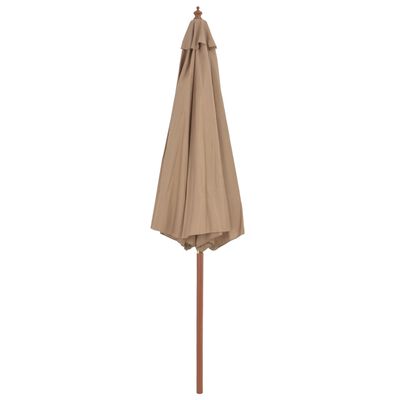 vidaXL Garden Parasol with Wooden Pole 118.1" Taupe