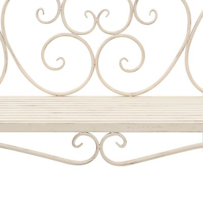 vidaXL Patio Bench 52" Metal Antique White