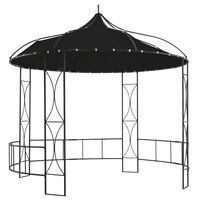 vidaXL Gazebo 118.1"x114.2" Anthracite Round