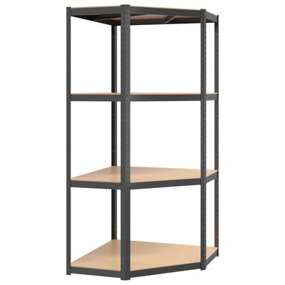 vidaXL 4-Layer Shelves 4 pcs Anthracite Steel&Engineered Wood