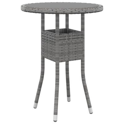 vidaXL 3 Piece Patio Bistro Set Poly Rattan Gray