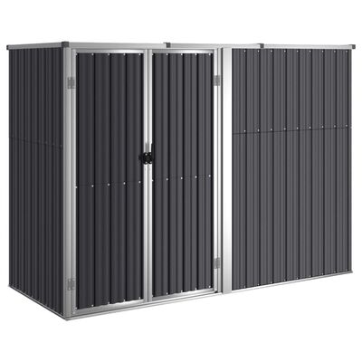 vidaXL Garden Tool Shed Anthracite 88.6"x35"x63.4" Galvanized Steel