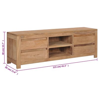 vidaXL TV Stand 45.3"x11.8"x15.7" Solid Wood Teak