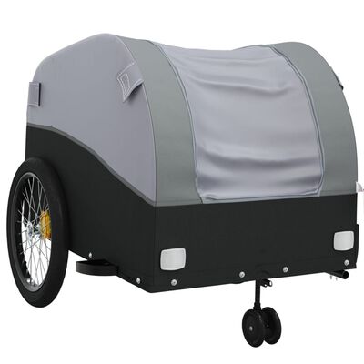 vidaXL Bike Trailer Black and Gray 99.2 lb Iron