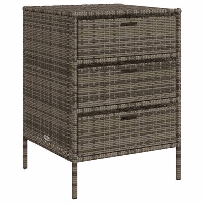 vidaXL Patio Storage Cabinet Gray 21.7"x23.2"x31.5" Poly Rattan